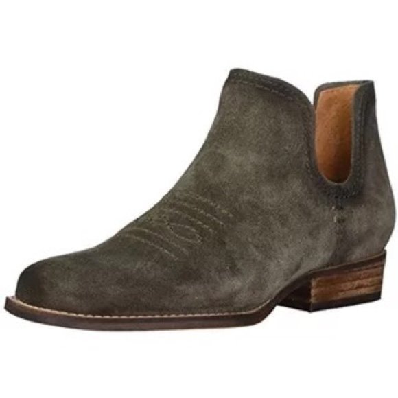 NWT - Zodiac Agatha Booties, Olive Suede, square toe, size 9 - Picture 2 of 10